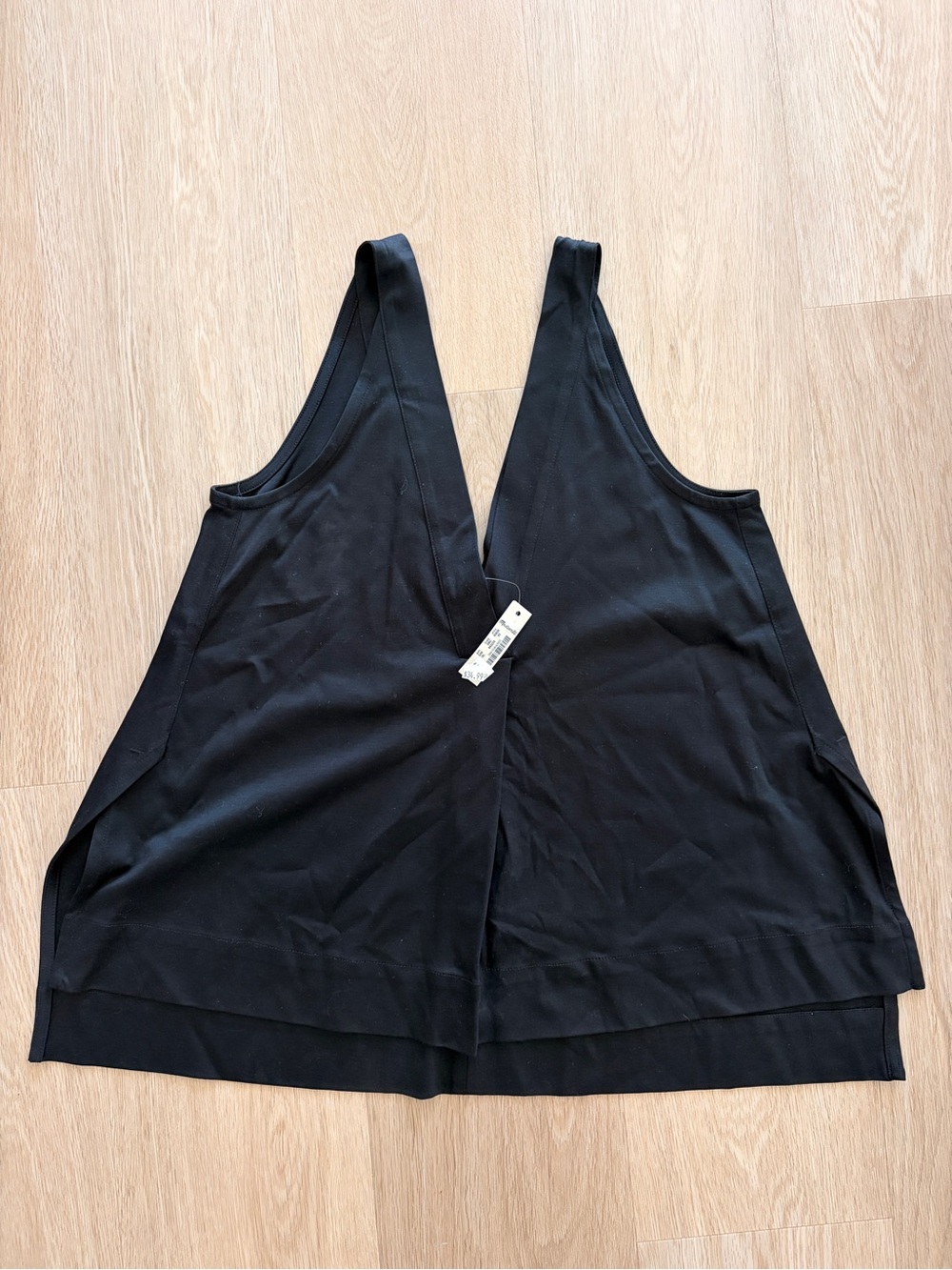 Madewell Black Deep V Layered Tank Top